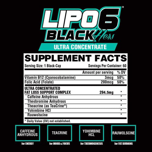 Nutrex Research Lipo-6 Black Hers Ultra Concentrate | Weight Loss Pills for Women 