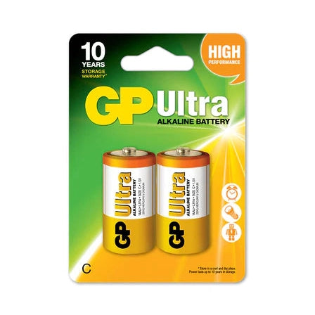 GP Ultra Alkaline C Size, 2 Pack