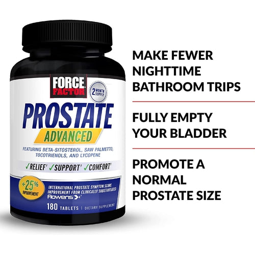 Force Factor Prostate Advanced, Health Supplement for Men -180 Tablets 