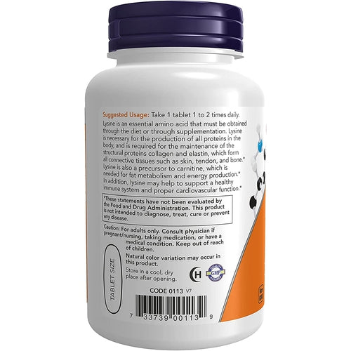 NOW Supplements, (L-Lysine Hydrochloride) 1,000 Mg (Double Strength)