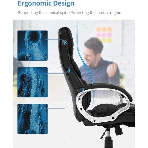  High Back Ergonomic Executive Office Chair w/ Lumbar Support