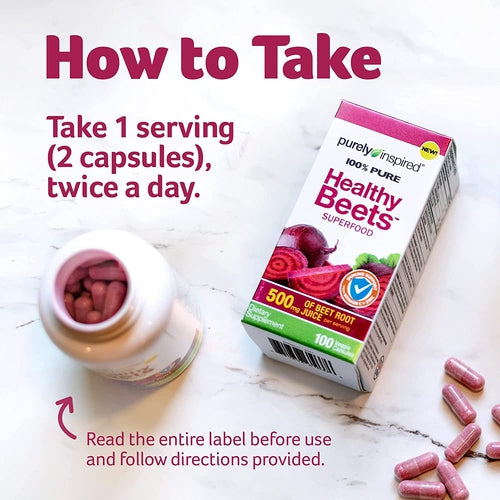Purely Inspired Healthy Beet Root Superfood Capsules - 100 Count