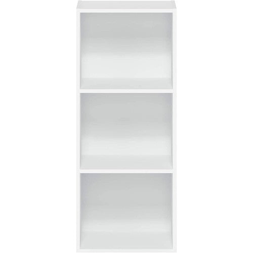 Furinno Luder Bookcase, 3-Tier Open Shelf, White