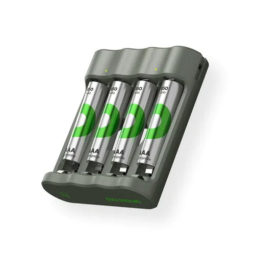 GP ReCyko 850mAh Ni-MH AAA Rechargeable Batteries + Charger (4 Pack)