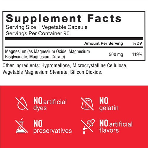 Force Factor Magnesium Supplement, 90 Capsules