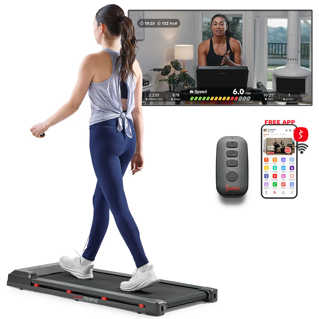 Sunny Health & Fitness Treadpad 100 Smart