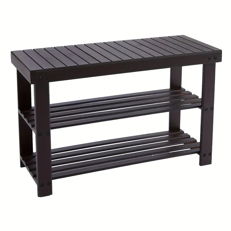 Sweetcrispy Shoe Rack Bench, 3-Tier Bamboo, 286lb Capacity