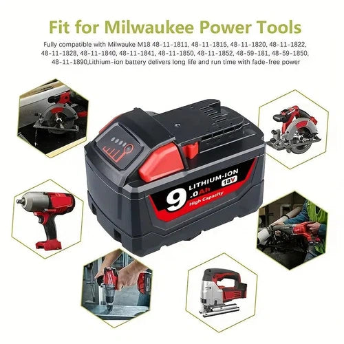 8.0Ah Extended Capacity Battery For Milwaukee M18 18V Tools – Compatible With 48-11-1860