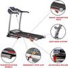 Sunny Health & Fitness Premium Folding Adjustable Incline Treadmill w/Digital Monitor, Shock Absorption