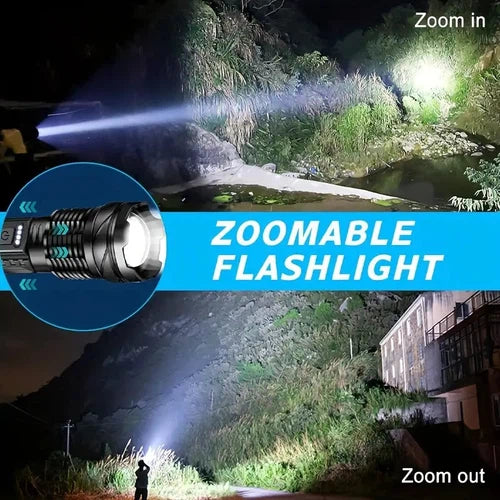 Anyice LED Rechargeable Flashlight - 7 Lighting Modes, Adjustable Focus