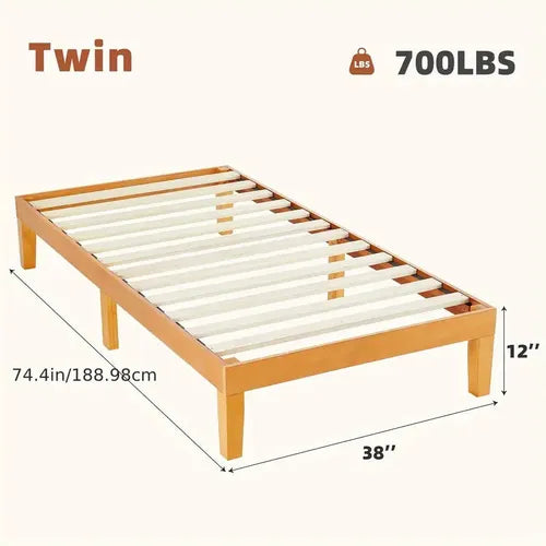 OLIXIS Wooden Bed Frame, Stylish & Noise-Free Design, No Box Spring Needed