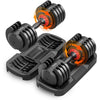 VEICK 25Lbs Adjustable Dumbbell w/ Anti-Slip Turning Handle & Tray