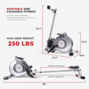 Sunny Health & Fitness Magnetic Rowing Machine with 53.4