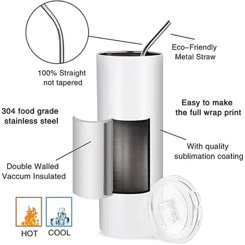 Sublimation Tumbler – 20oz Stainless Steel