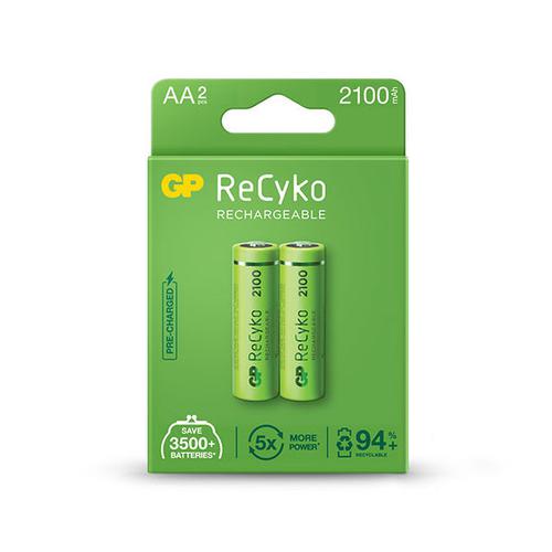 GP ReCyko AA, 2100mAh Ni-MH Rechargeable Batteries (2 Pack)
