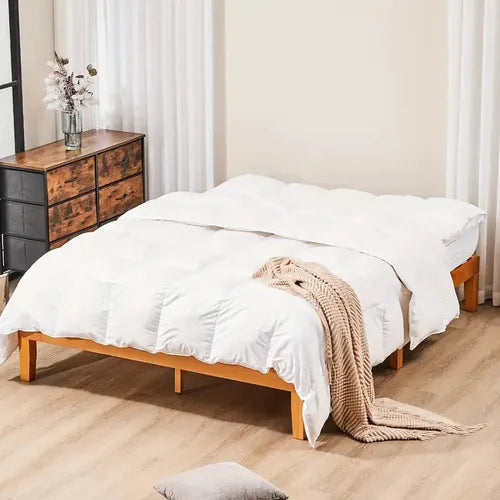 OLIXIS Wooden Bed Frame, Stylish & Noise-Free Design, No Box Spring Needed