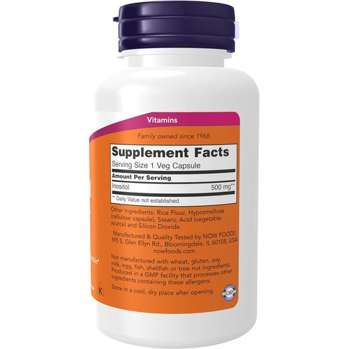 NOW Foods Supplements, Inositol 500 Mg, 100 Veg Capsules