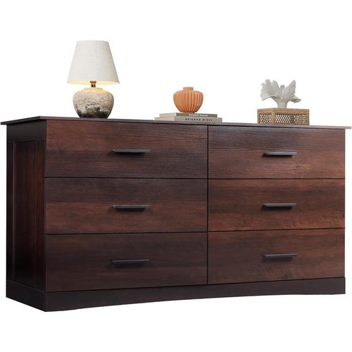 WLIVE 6 Drawer Modern Minimalist Chest of Drawers/Dresser