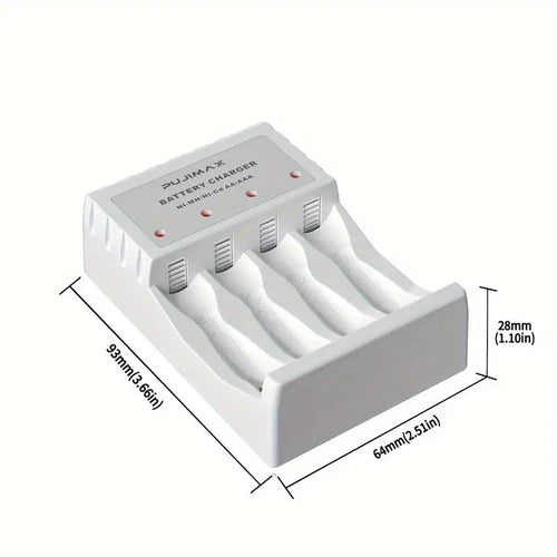 PUJIMAX 4-Slot Intelligent Charger for AA/AAA 1.2V Nickel-Hydrogen Batteries