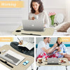 Foldable Lap Desk w/ Cup Holder, Laptop Slot, Storage Drawer