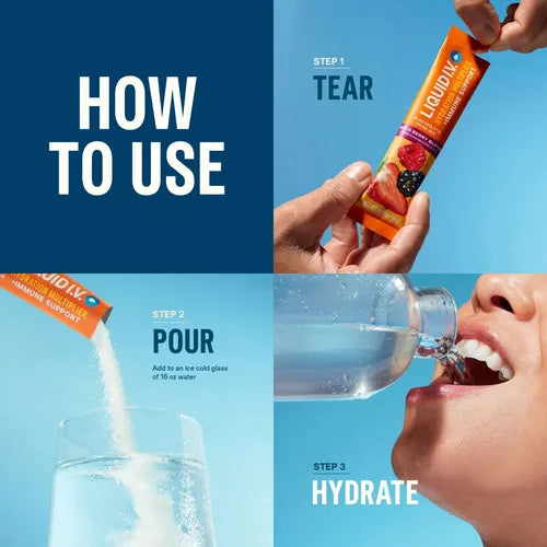 Liquid IV Electrolyte Mix + Immune Booster 0.56 oz.