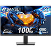 SANSUI Monitor 27 Inch 100Hz USB Type-C Computer Monitor, FHD 1920X1080P,Frameless Eye Care PC Office Monitor with HDMI, Adaptive Sync, HDR, Vesa(100X100Mm)（Es-27F2C HDMI Cable Included）