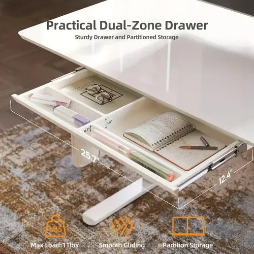 YDN Ultra-Thin Electric Standing Desk with Built-in Drawers