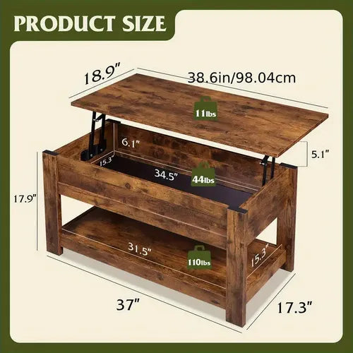 WLIVE Modern Lift Top Coffee Table