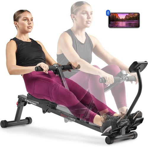 Sunny Health Fitness Compact Adjustable Rowing Machine 12 Levels of Gibbs Direct