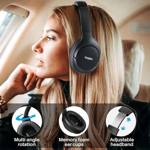 TOZO HT2 Wireless Noise Cancelling Headphones, 60H Playtime