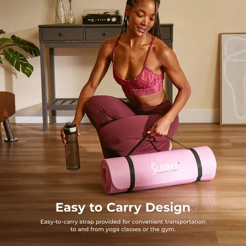 Sunny Health & Fitness Premium 1/2-Inch Extra Thick Exercise Yoga Mat