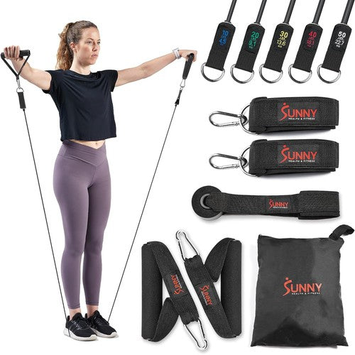 Sunny Health & Fitness Premium Resistance Band Set w/ Door Anchors