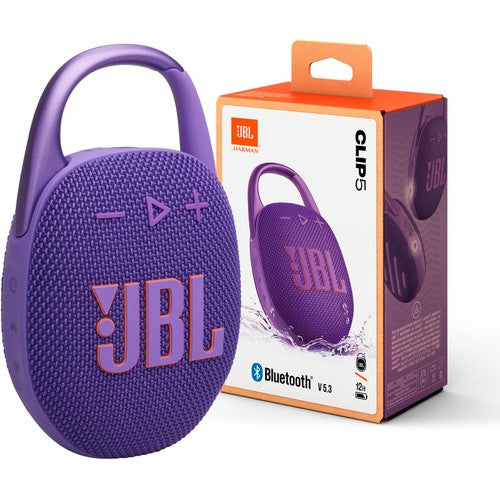 JBL Clip 5, Ultra-Portable Bluetooth Speaker met geïntegreerde karabijnhaak, JBL Pro Sound, PlaytimeBoost, Waterdicht ontwerp, 12 uur speeltijd, in het roze JBL Clip 5, Ultra-Portable Bluetooth Speaker met geïntegreerde karabijnhaak, JBL Pro Sound, PlaytimeBoost, Waterdicht ontwerp, 12 uur speeltijd, in het roze