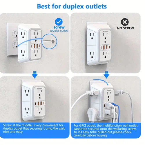 JcBlaon Compact 10 IN 1 Function Outlet Extender