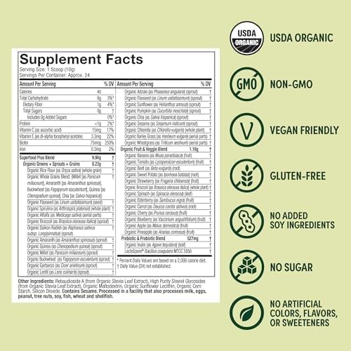 Purely Inspired Organic Greens Powder Superfood