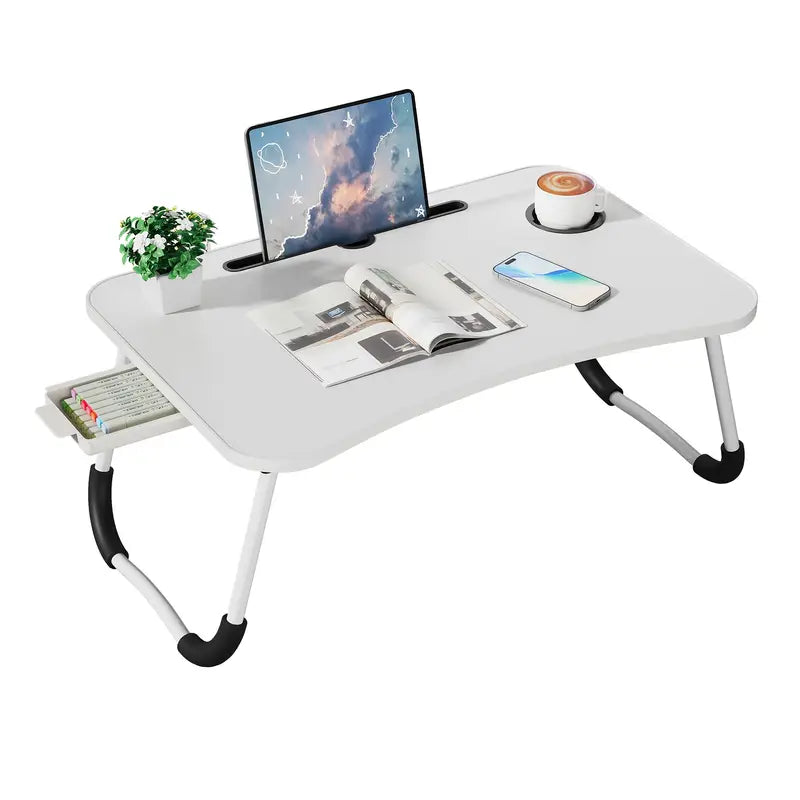 Foldable Lap Desk w/ Cup Holder, Laptop Slot