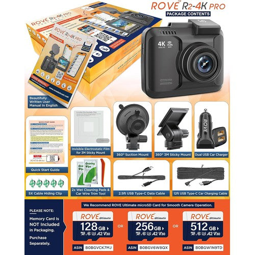 ROVE R2-4K PRO Dash Cam, Built-In GPS, 5G Wifi , 2160P UHD 