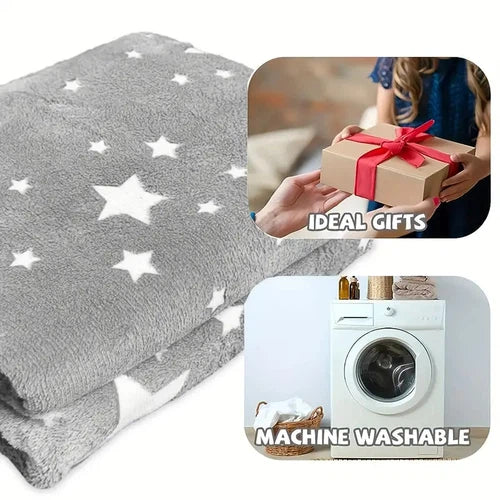 Cozy Starry Luminous Flannel Blanket