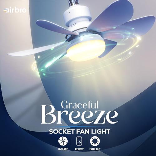 AIRBRO 21” Socket Fan w/ Light & Remote Control - Quiet