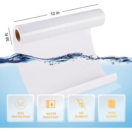 HTVRONT Clear Self-Adhesive Laminating Vinyl Roll - 12"x 30ft