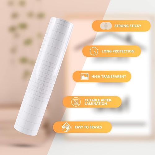 HTVRONT Clear Self-Adhesive Laminating Vinyl Roll - 12"x 30ft