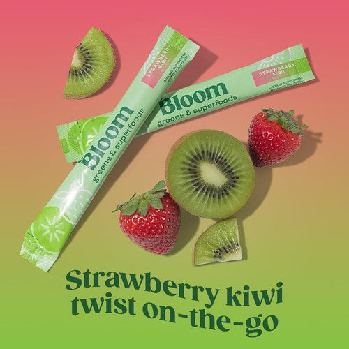 Bloom Nutrition Greens and Superfoods Sticks, 5 Sticks, Strawberry Kiwi