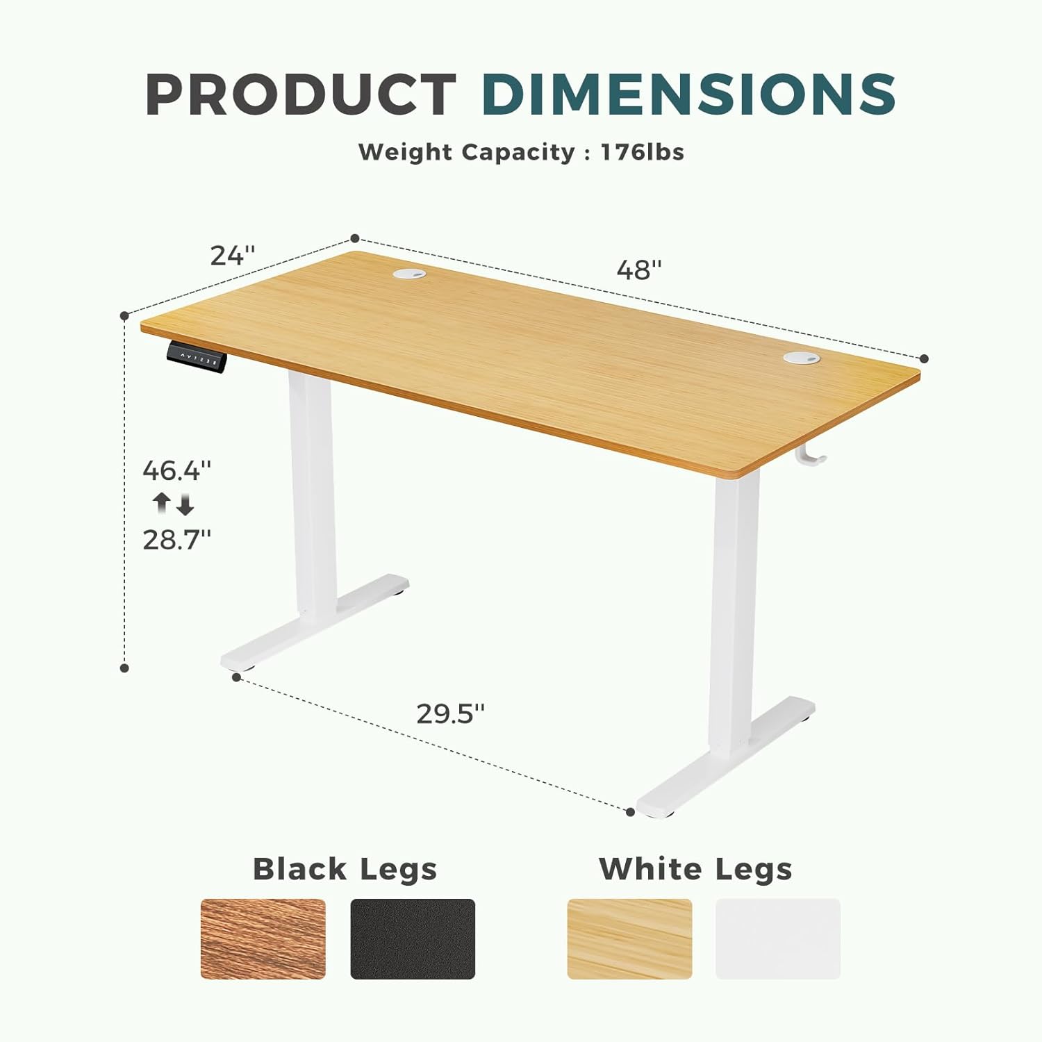 Sweetcrispy Electric Adjustable Standing Desk 48"x 24''