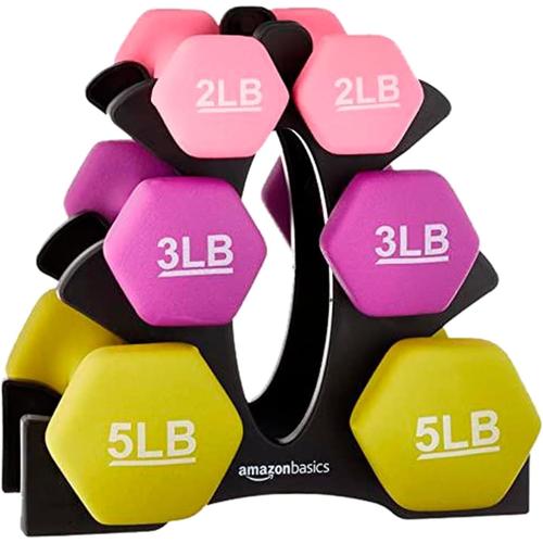 Amazon Basics Neoprene Coated Hex Shaped Dumbbells, Sold in Pairs