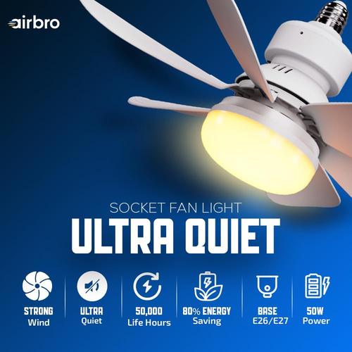AIRBRO 21” Socket Fan w/ Light & Remote Control - Quiet