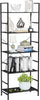 DUMOS Modern 5-Tier Bookshelf w/ Wooden Accents