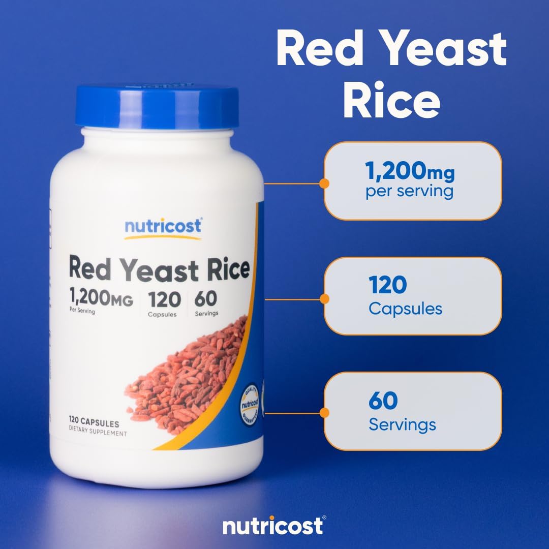 Nutricost Red Yeast Rice 1200mg, 120 Capsules - 60 Servings
