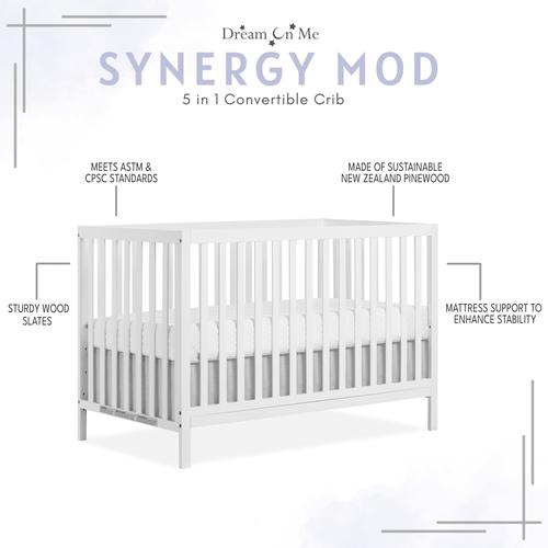 Dream On Me Synergy 5-in-1 Convertible Full-Size Baby Crib