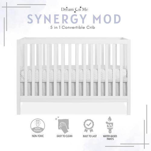 Dream On Me Synergy 5-in-1 Convertible Full-Size Baby Crib