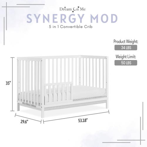 Dream On Me Synergy 5-in-1 Convertible Full-Size Baby Crib